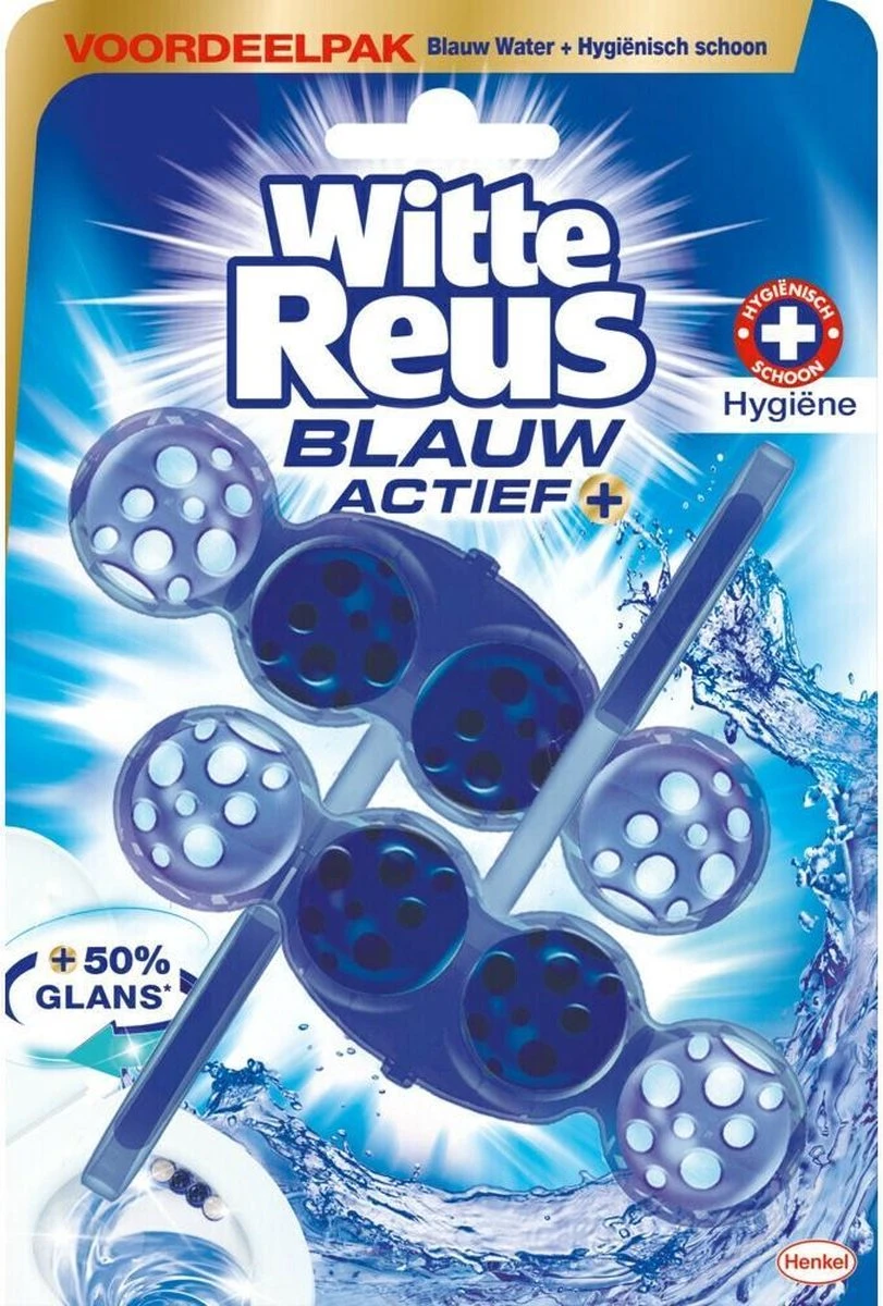 Witte Reus Blauw Actief Toiletblok - Hygiëne - WC Blokjes Voordeelverpakking 20 Stuks 2 Witte Reus Blauw Actief Toiletblok - Hygiëne - WC Blokjes Voordeelverpakking 20 Stuks - Afbeelding 2
