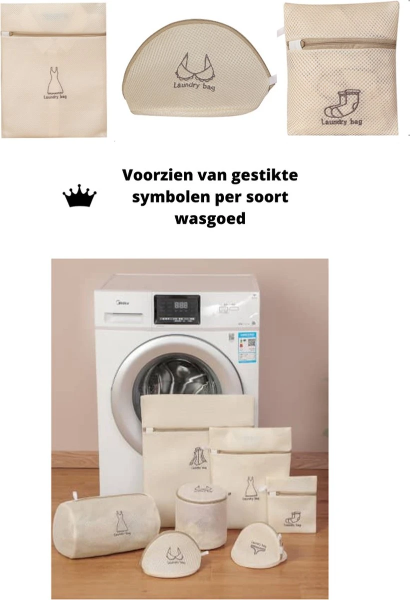 V&P Black Crown Waszakken Set Met Rits - Wasnet - Waszak - Waszakken Set Van 7 Voor Wasgoed - Waszakje Lingerie - Waszak Bh - Divers Delicaat Wasgoed - Wasnet Groot - Wasmachine Zakjes - Laundry Bag Set 3 V&P Black Crown Waszakken Set Met Rits - Wasnet - Waszak - Waszakken Set Van 7 Voor Wasgoed - Waszakje Lingerie - Waszak Bh - Divers Delicaat Wasgoed - Wasnet Groot - Wasmachine Zakjes - Laundry Bag Set - Afbeelding 3