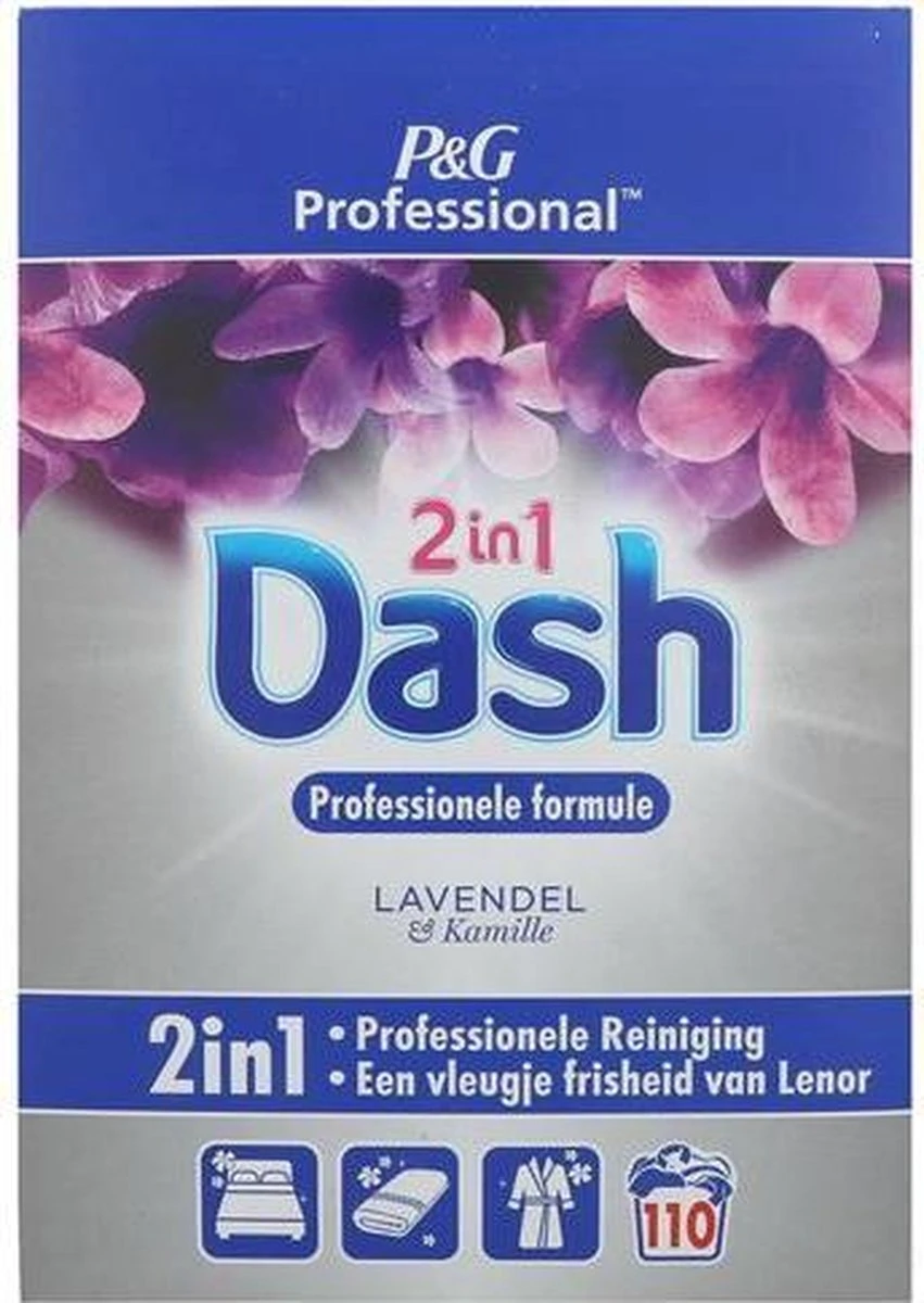 Dash 2in1 Waspoeder En Wasverzachter Lavendel En Kamille - 110 Wasbeurten 2 Dash 2in1 Waspoeder En Wasverzachter Lavendel En Kamille - 110 Wasbeurten - Afbeelding 2