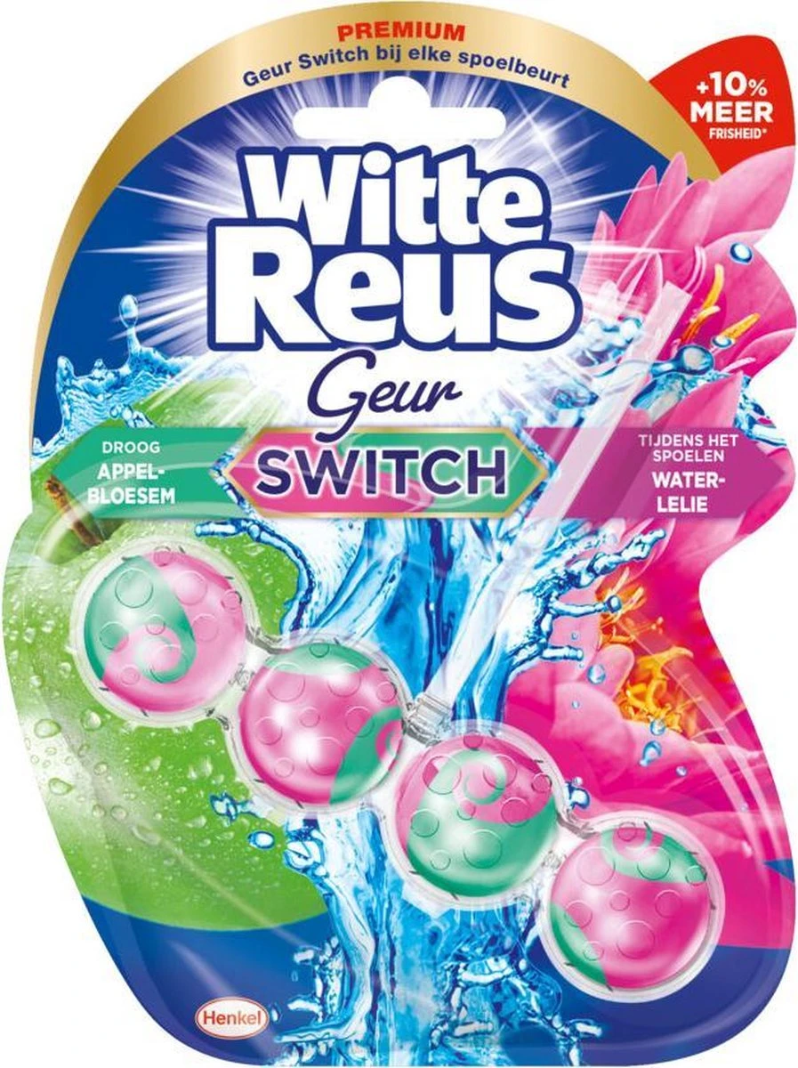 Witte Reus Toiletblok Geur Switch - Appel Waterlelie - WC Blokjes Voordeelverpakking - 10 Stuks 3 Witte Reus Toiletblok Geur Switch - Appel Waterlelie - WC Blokjes Voordeelverpakking - 10 Stuks - Afbeelding 3