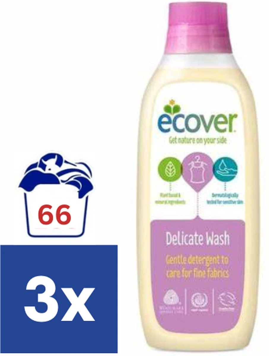 Ecover Waterlelie & Groene Meloen Delicate Wol Wasmiddel - 3 X 1 L (66 Wasbeurten) 1 Ecover Waterlelie & Groene Meloen Delicate Wol Wasmiddel - 3 X 1 L (66 Wasbeurten)