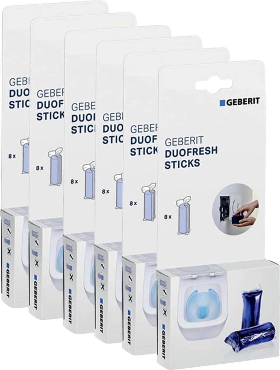 Geberit DuoFresh Sticks - 48 Stuks - Voordeelverpakking - Toilet/WC Blokjes Inbouwreservoir 1 Geberit DuoFresh Sticks - 48 Stuks - Voordeelverpakking - Toilet/WC Blokjes Inbouwreservoir