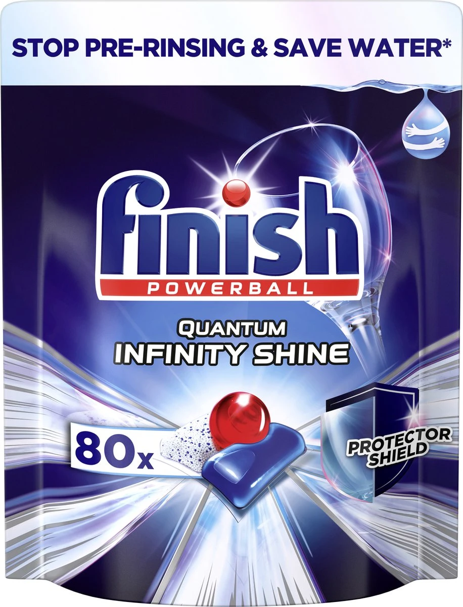 Finish Quantum Ultimate Infinity Shine Vaatwastabletten - 80 Capsules 2 Finish Quantum Ultimate Infinity Shine Vaatwastabletten - 80 Capsules - Afbeelding 2