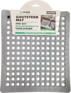 Merkloos Gootsteenmat PVC Vierkant Grijs 28 Cm -Winkel Voor Schoonmaakartikelen 918x1200 1
