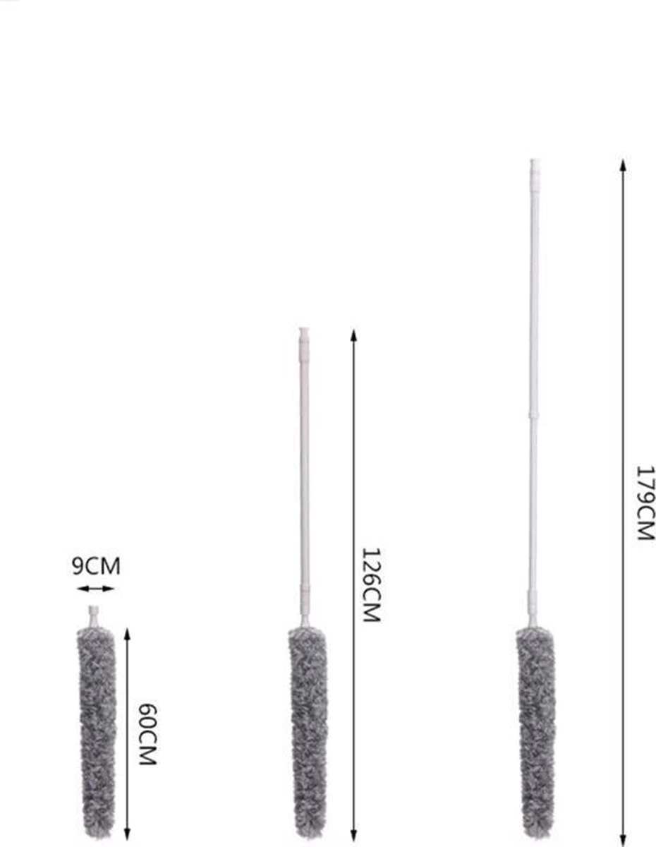 Plumeau/met Telescoopsteel/uitschuifbaar/microvezel Buigbare Borstelkop/9 X 126cm Max-lengte179cm 4 Plumeau/met Telescoopsteel/uitschuifbaar/microvezel Buigbare Borstelkop/9 X 126cm Max-lengte179cm - Afbeelding 4