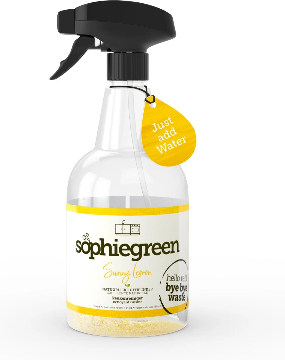 SophieGreen Voorjaarspakket; Allesreiniger + Keukenreiniger - 2x 750ml + Navullingen + Sopje Allesreiniger 100g 4 SophieGreen Voorjaarspakket; Allesreiniger + Keukenreiniger - 2x 750ml + Navullingen + Sopje Allesreiniger 100g - Afbeelding 4