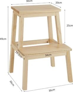 Houten Opstapje - Krukje Met 2 Niveaus - Bruin 7 Houten Opstapje - Krukje Met 2 Niveaus - Bruin -Winkel Voor Schoonmaakartikelen 952x1200 3