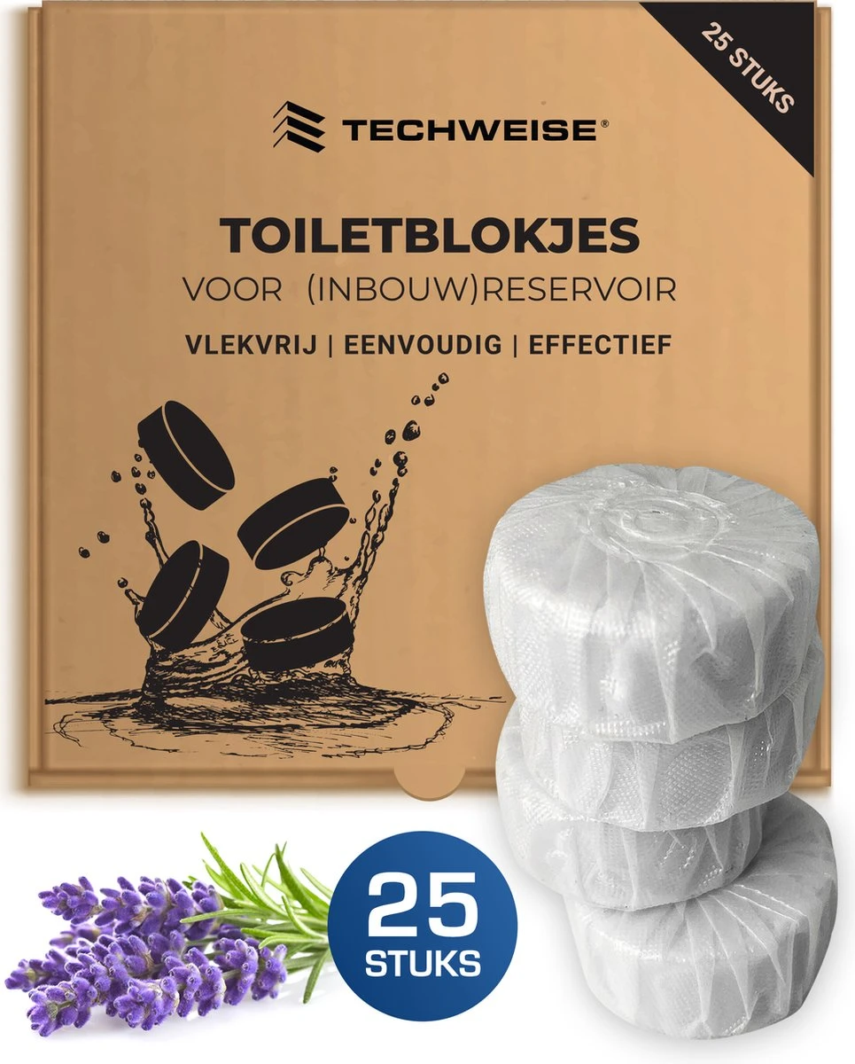 Witte Toiletblokjes Voor Inbouwreservoir Voor O.a Geberit En Grohe - 25 Stuks - Met Lavendel - Vlekvrij - Stortbakblokjes 1 Witte Toiletblokjes Voor Inbouwreservoir Voor O.a Geberit En Grohe - 25 Stuks - Met Lavendel - Vlekvrij - Stortbakblokjes