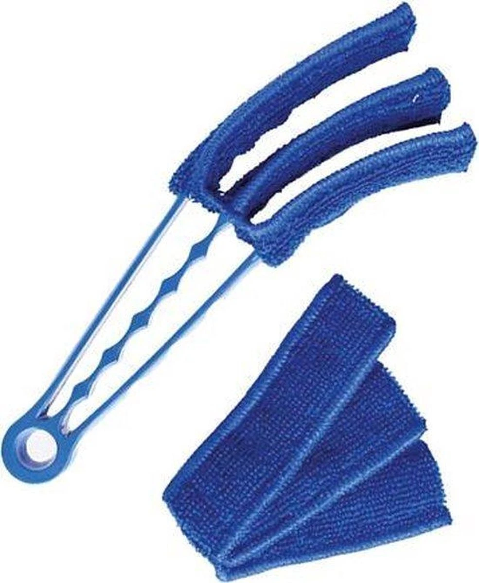 Jaloezie Reiniger + Extra Schoonmaakdoekje - Jaloezie Stoffer - Plumeau - Borstel - Lamellen Schoonmaak - Blauw 1 Jaloezie Reiniger + Extra Schoonmaakdoekje - Jaloezie Stoffer - Plumeau - Borstel - Lamellen Schoonmaak - Blauw